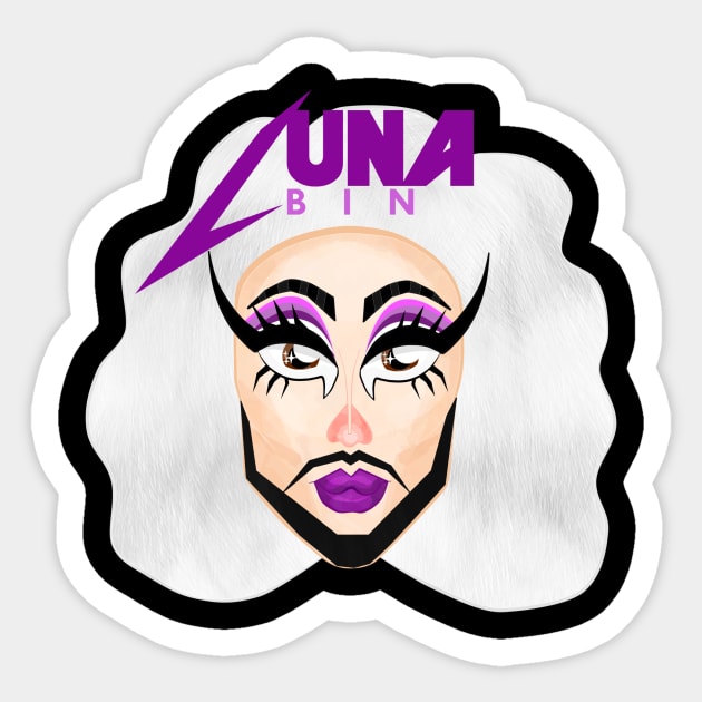 Luna Bin Face Cartoon Design Sticker by Luna_Bin